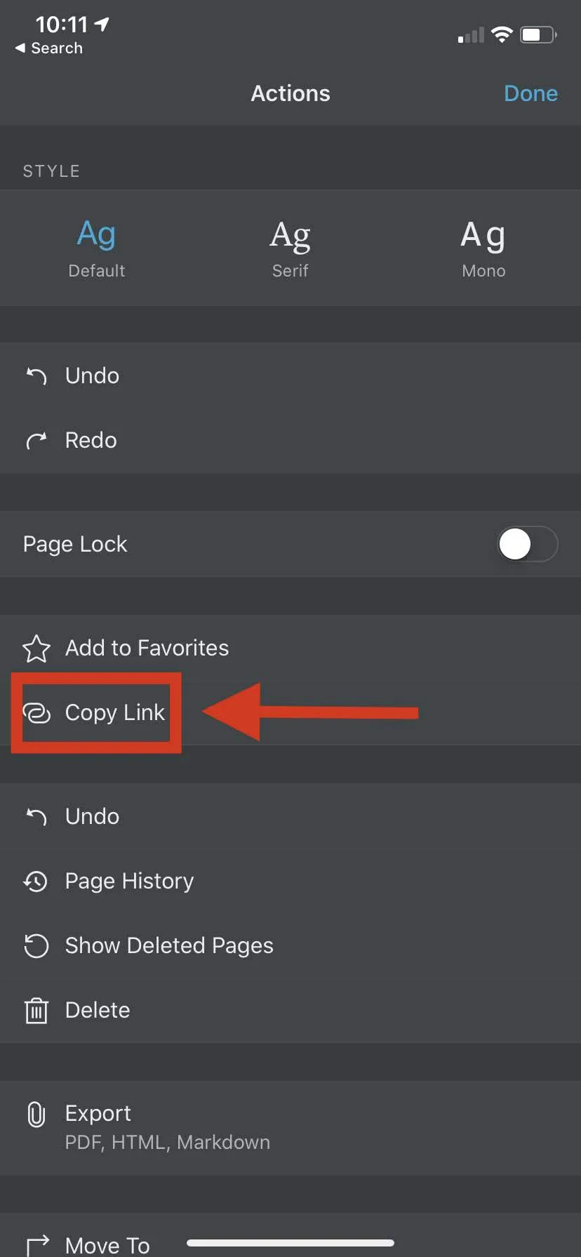 Notion page step 2