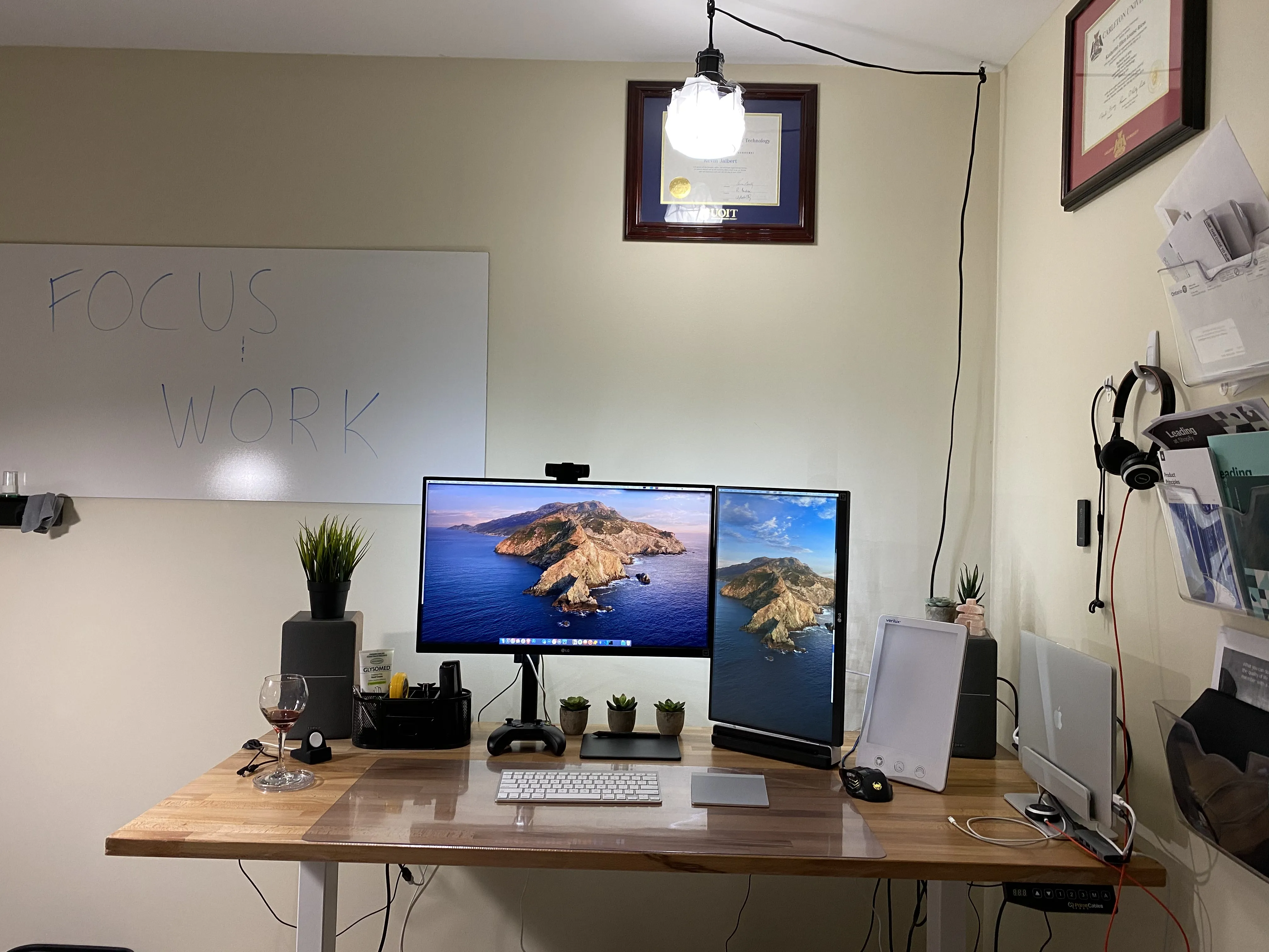 'My home office, which sadly can use some better cable management.'