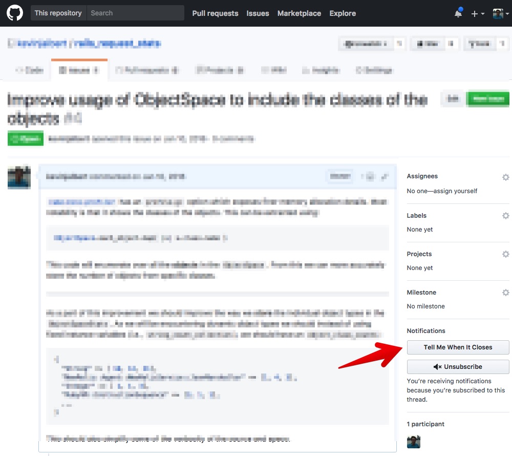 '[Screenshot of GitHub: Tell Me When It Closes Extension](https://github.com/kevinjalbert/github-tell-me-when-it-closes-extension)'
