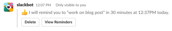Slack remind me