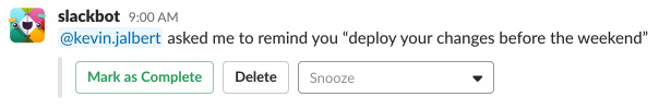 Slack remind target trigger